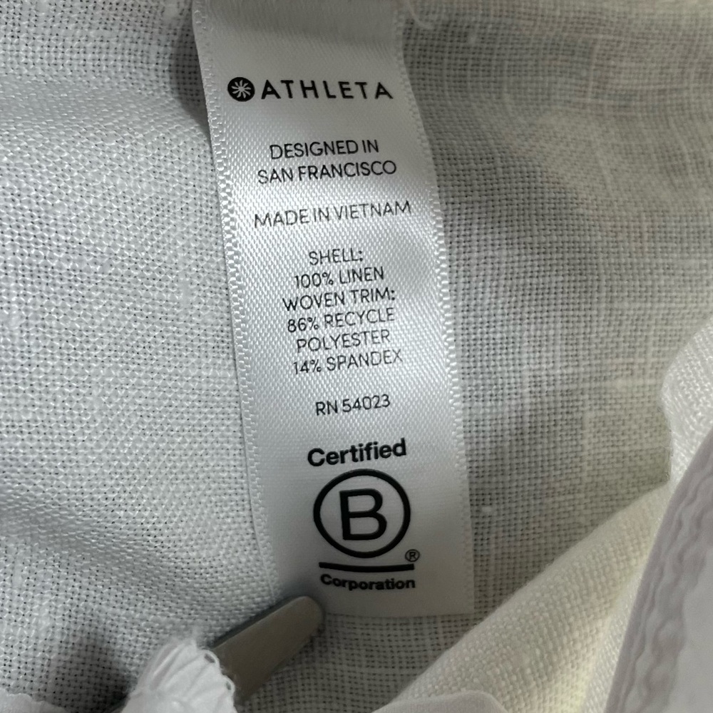 Athleta Cabo Linen Jogger White 10 Semi-Fitted Mid-Rise Zip Pockets NWT - Picture 6 of 9
